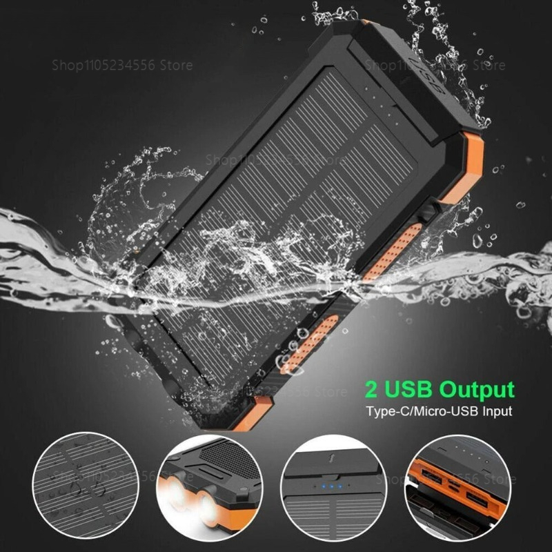 Power Bank Solar de 20000mAh,  - Solar Emergency Charger avaliação e preço
